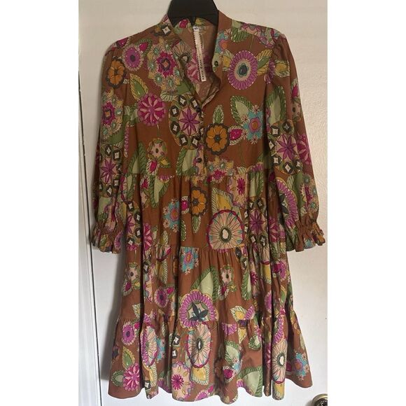 Rare- Uncle Frank Whimsical Tiered Shirt Dress Size XS / Néw No Tags - Picture 3 of 7